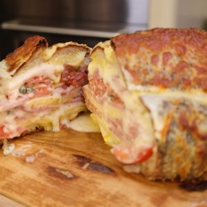 Cheese ham and tomato sarnie