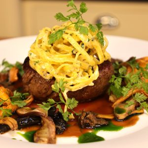 Truffle Linguini with Fillet Steak and Wild Mushrooms