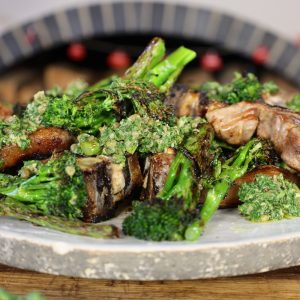 Lamb with Broccolini and Salsa Verde