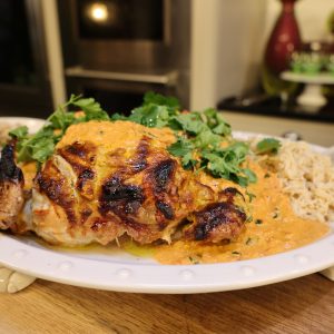 Spatchcocked Roast Indian Chicken with Pilaff Rice