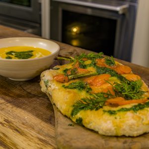 Carrot and Coriander Soup with Flatbread