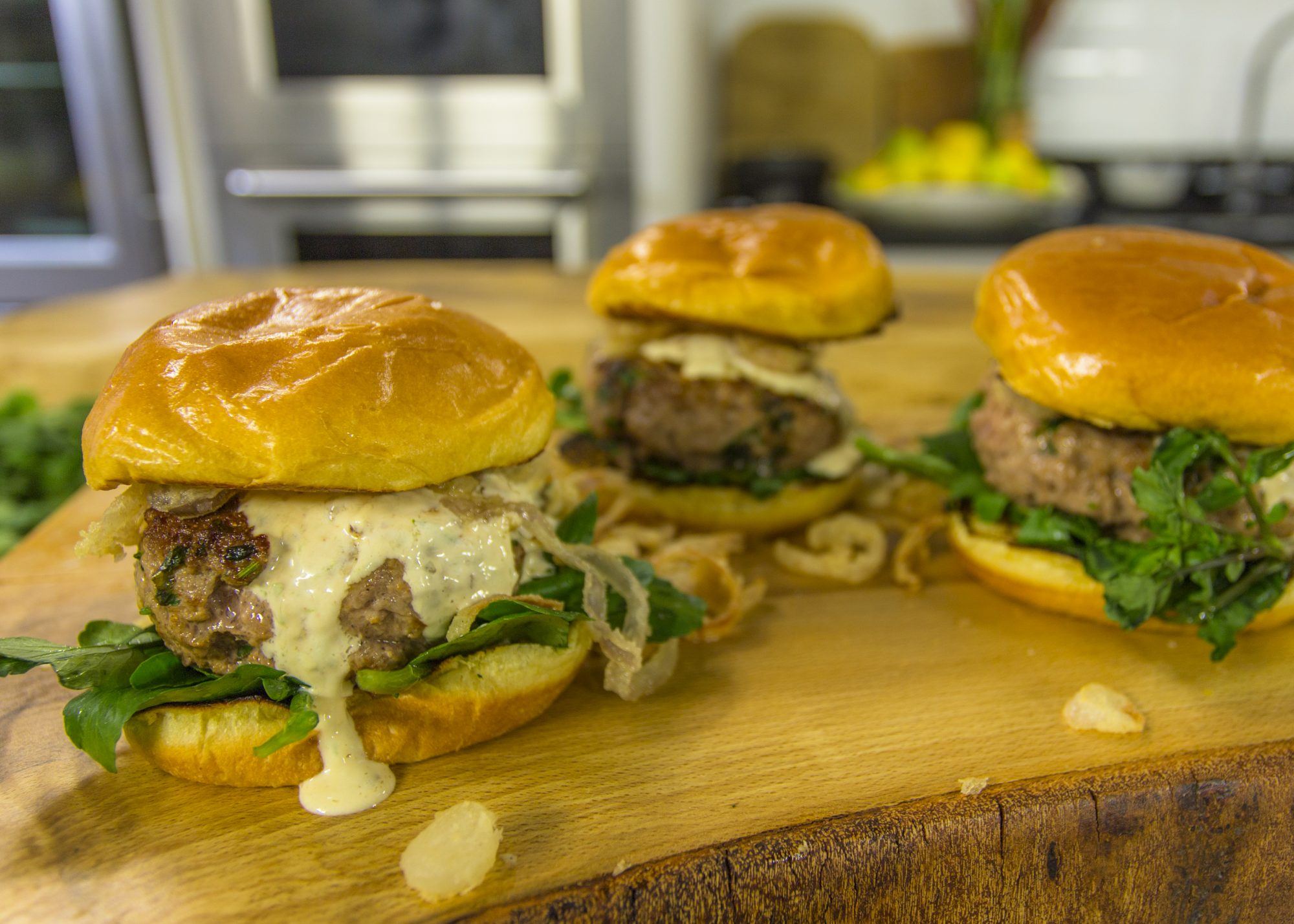 Lamb Burgers with Chipotle and Fried Onions | James Martin ...